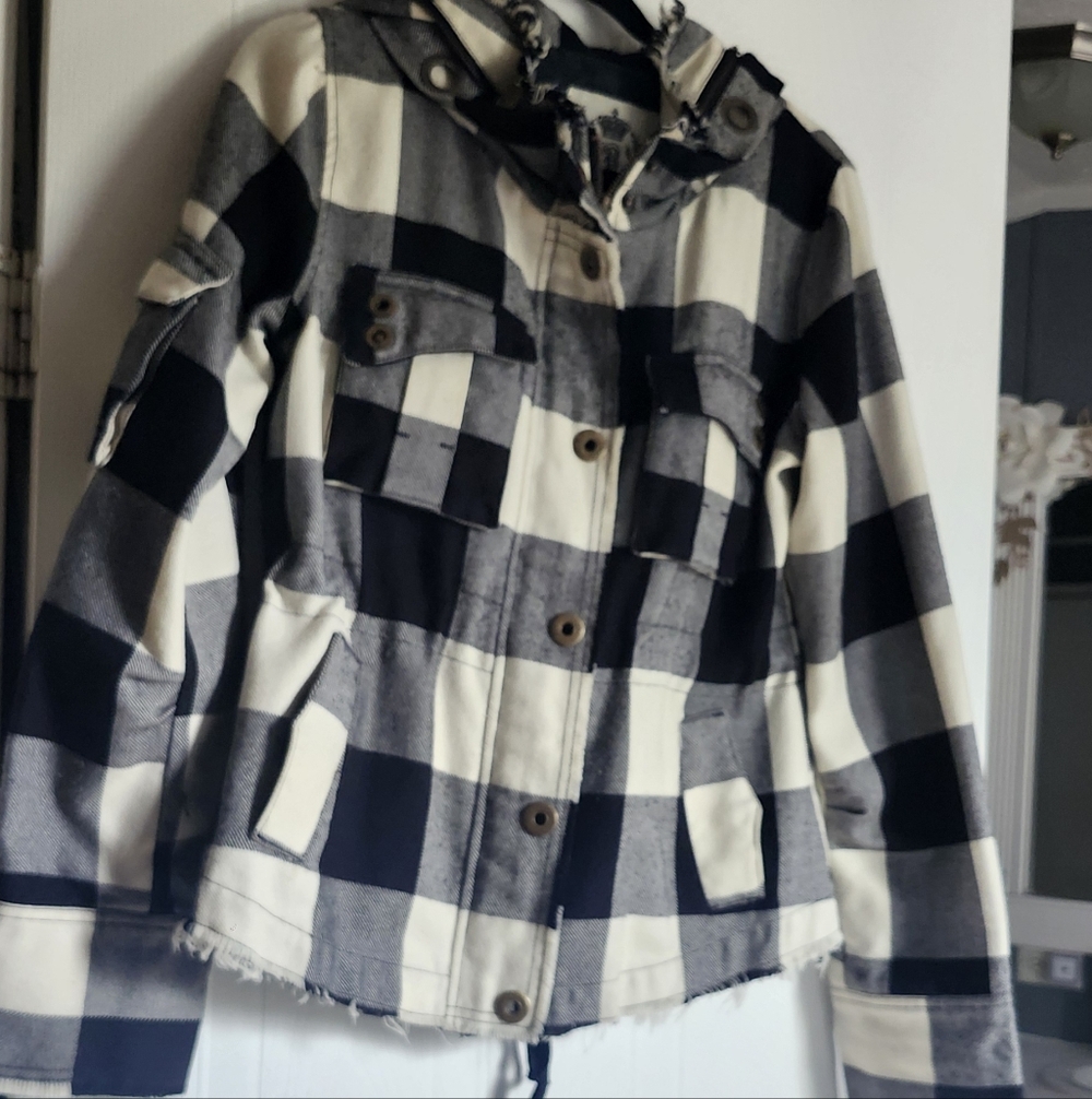 BB Dakota Black and White Plaid Jacket